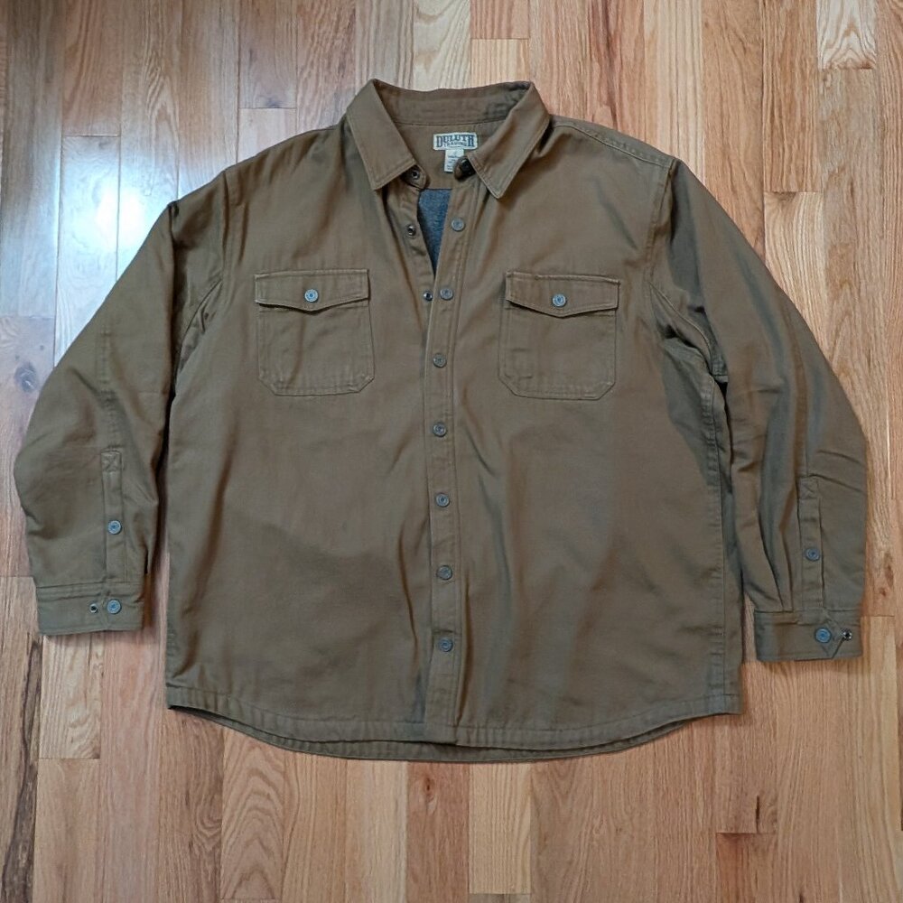 Duluth Trading Company Jacket Mens 3XL Tall Heavy Canvas Work Shirt Chore Jacket